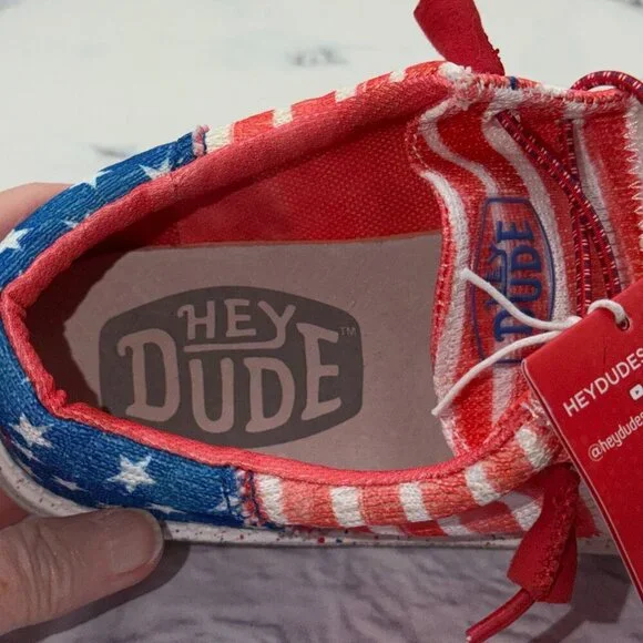 Hey Dude Wendy Patriotic Americana Slip On Shoes Women's Size 5 USA Flag NEW - Picture 10 of 13